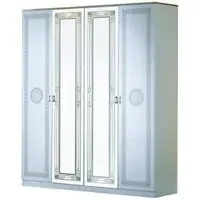Serena 4 Door Wardrobe with Mirrors - White