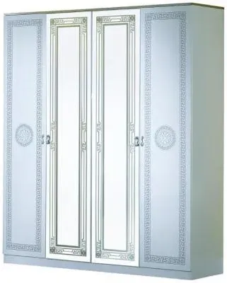 Serena 4 Door Wardrobe with Mirrors - White