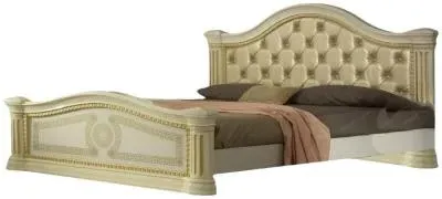 Serena Italian Upholstered Headboard Bed - Beige