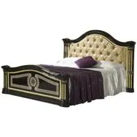 Serena Italian Upholstered Headboard Bed - Black