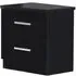 Simona 2 Drawer Bedside Cabinet - Black