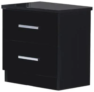 Simona 2 Drawer Bedside Cabinet - Black image