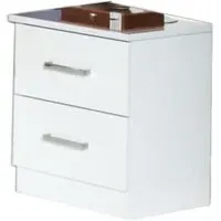 Simona 2 Drawer Bedside Cabinet - White