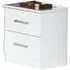 Simona 2 Drawer Bedside Cabinet - White