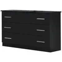 Simona Italian 3 Drawer Dresser - Black