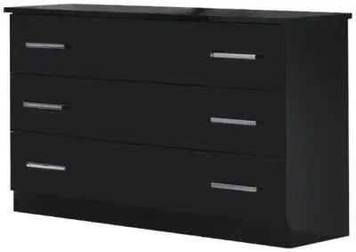 Simona Italian 3 Drawer Dresser - Black image