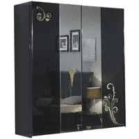 Sofia 2 Door Sliding Wardrobe with Mirrors - Black