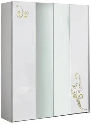 Sofia 2 Door Sliding Wardrobe with Mirrors - White