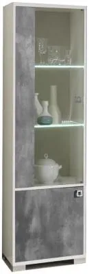 Stella Italian 1 Door Display Cabinet - White