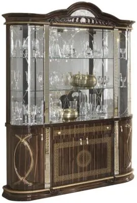 Venus Italian 4 Door Display Cabinet - Walnut