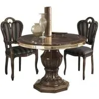 Venus Round Dining Set with 2 Giglio Chairs - Walnut