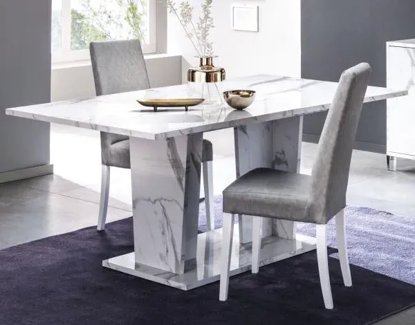 Vittoria 6-8 Seater Extendable Pedestal Dining Table - White