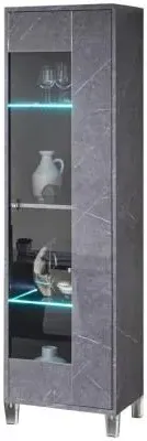 Vittoria Italian 1 Door Display Cabinet - Dark Grey image