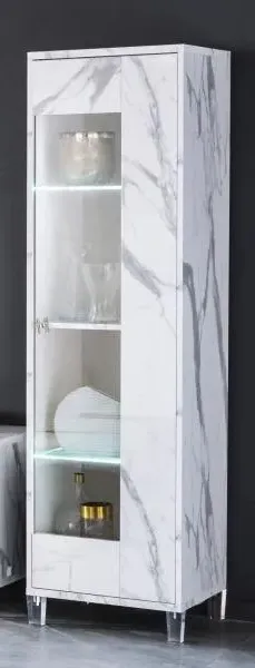 Vittoria Italian 1 Door Display Cabinet - White