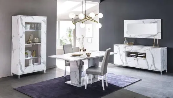 Vittoria Italian 4 Door Sideboard with Mirror - White