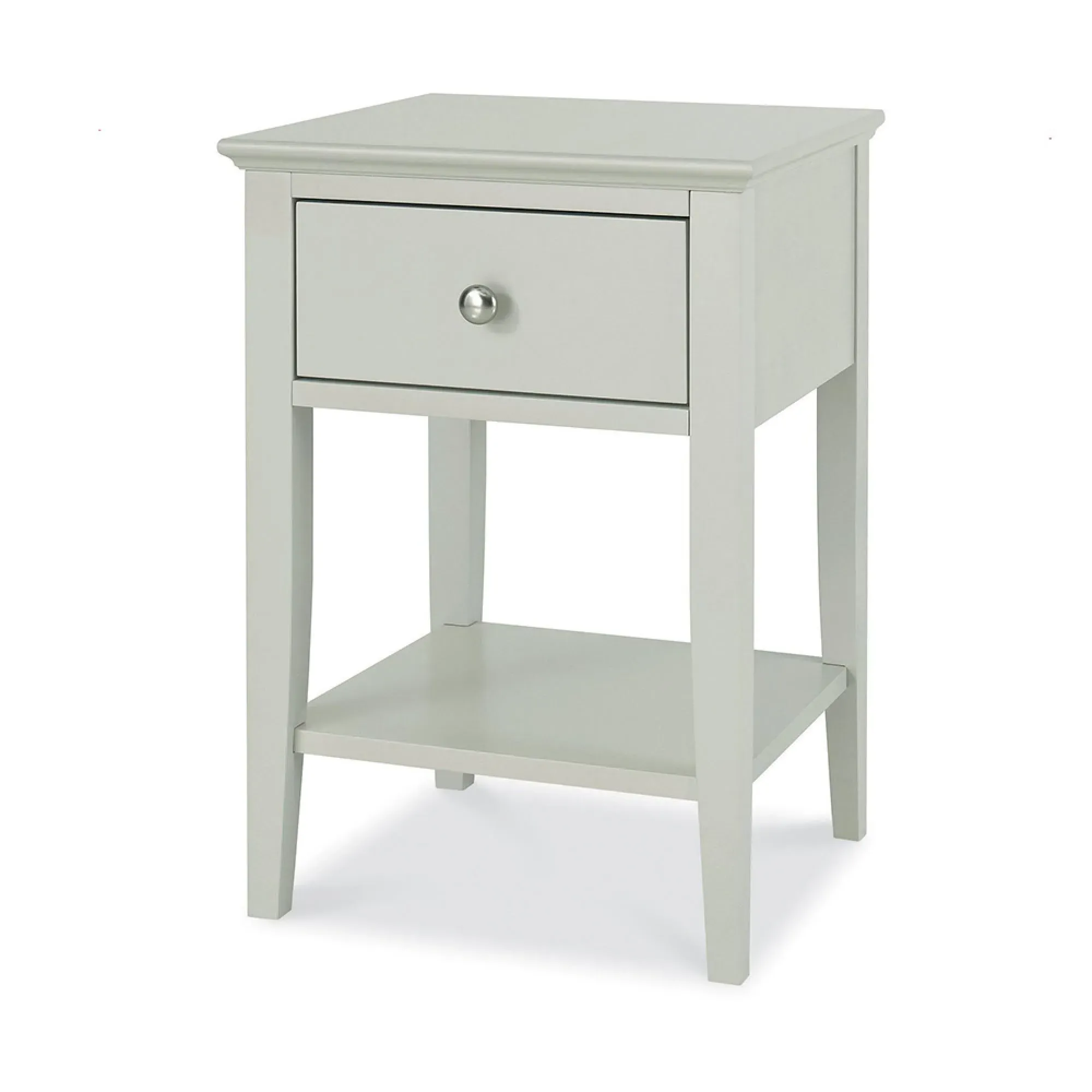 Ashby 1 Drawer Bedside Cabinet - Soft Grey, Beech