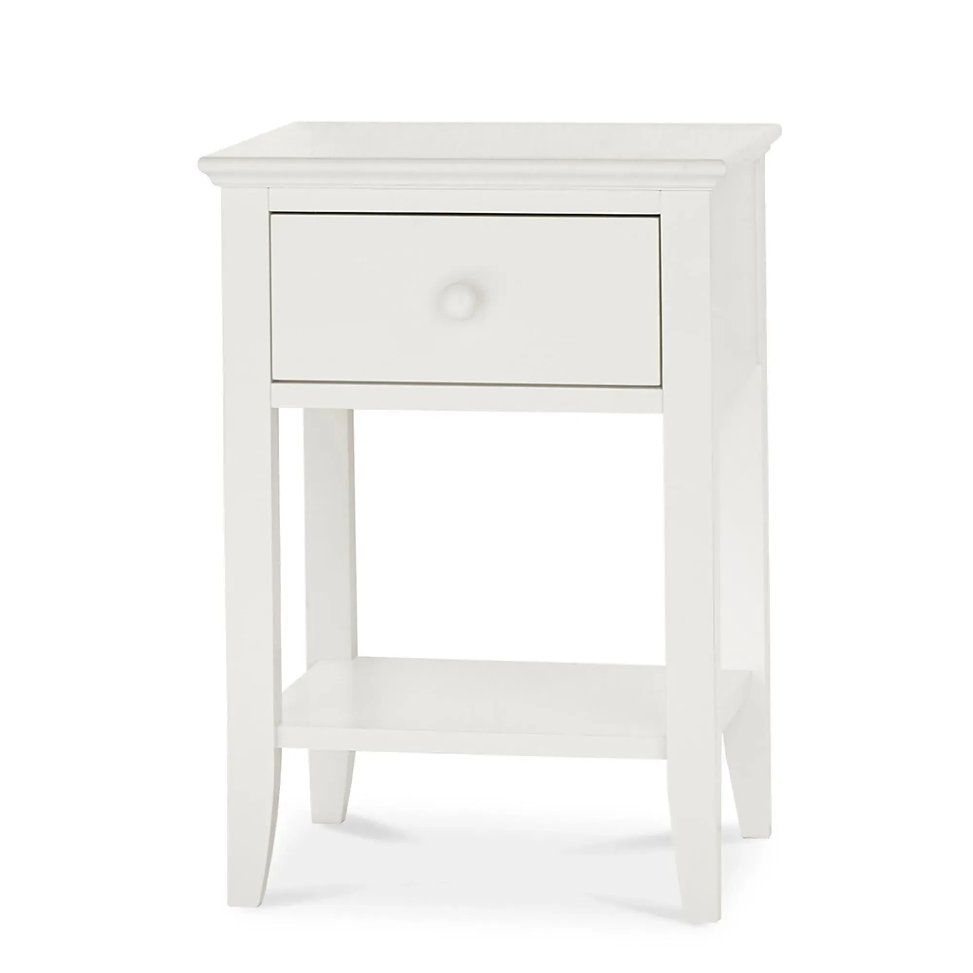 Ashby 1 Drawer Bedside Cabinet - White, Beech