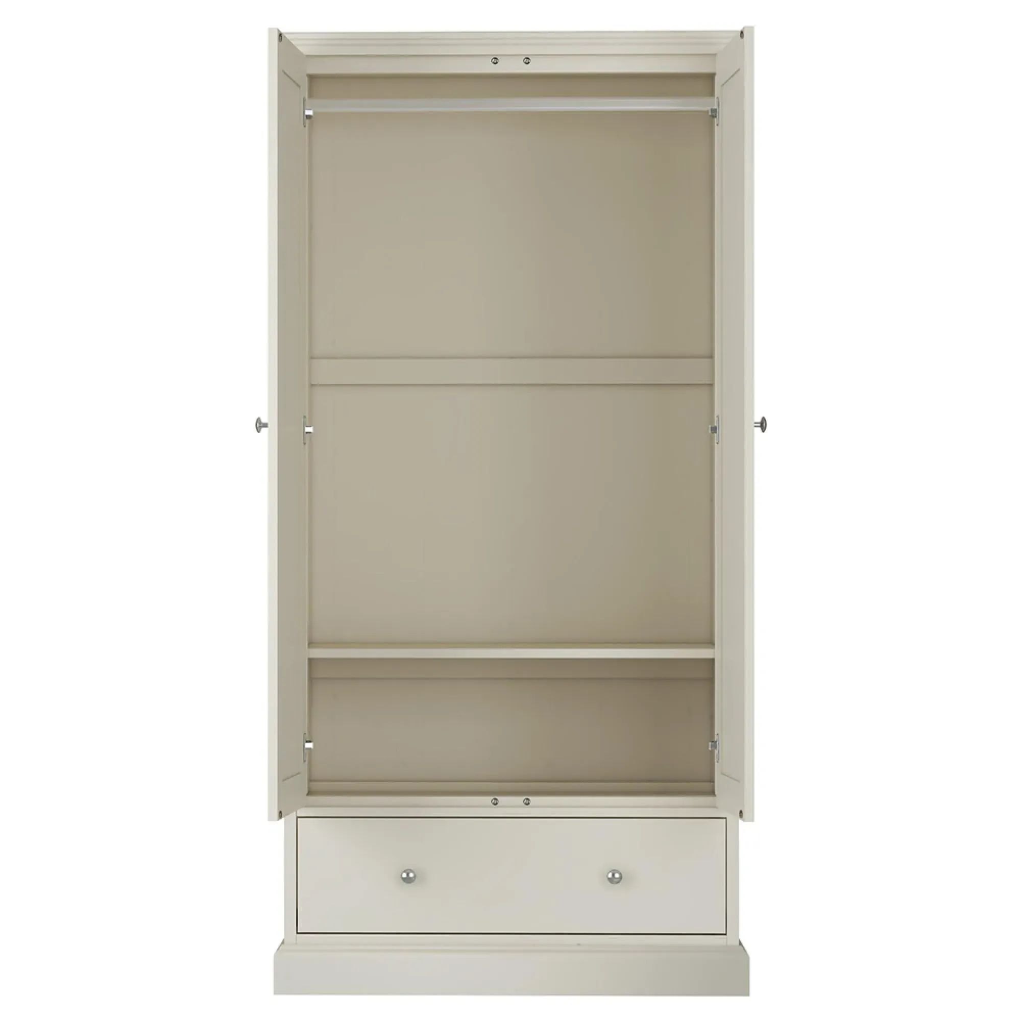 Ashby 2 Door Combi Wardrobe - Soft Grey, Beech