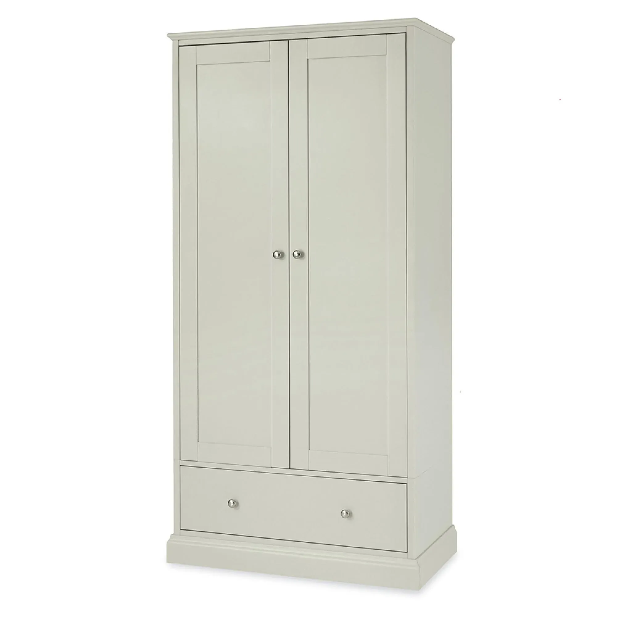 Ashby 2 Door Combi Wardrobe - Soft Grey, Beech