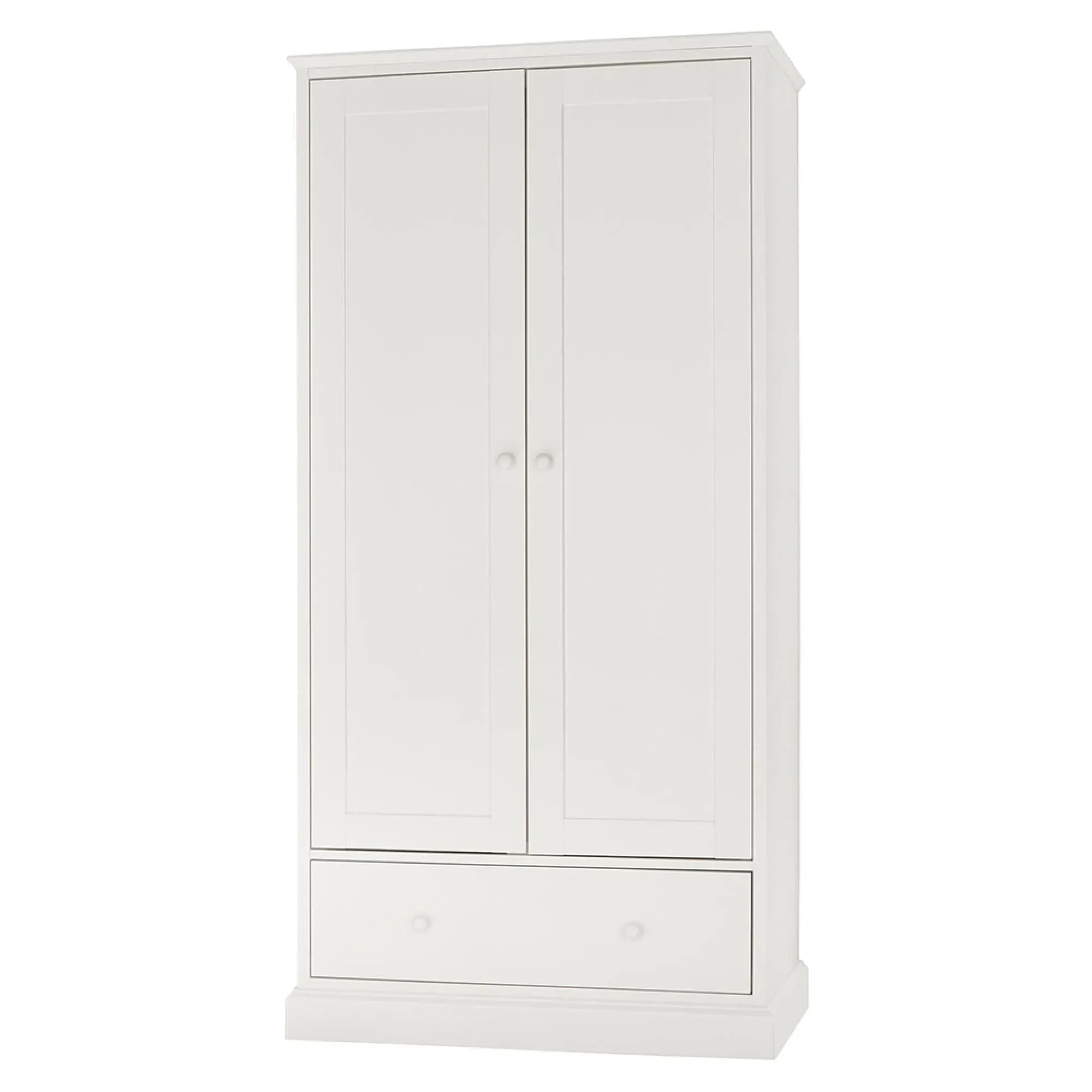 Ashby 2 Door Combi Wardrobe with Drawer - White, Beech