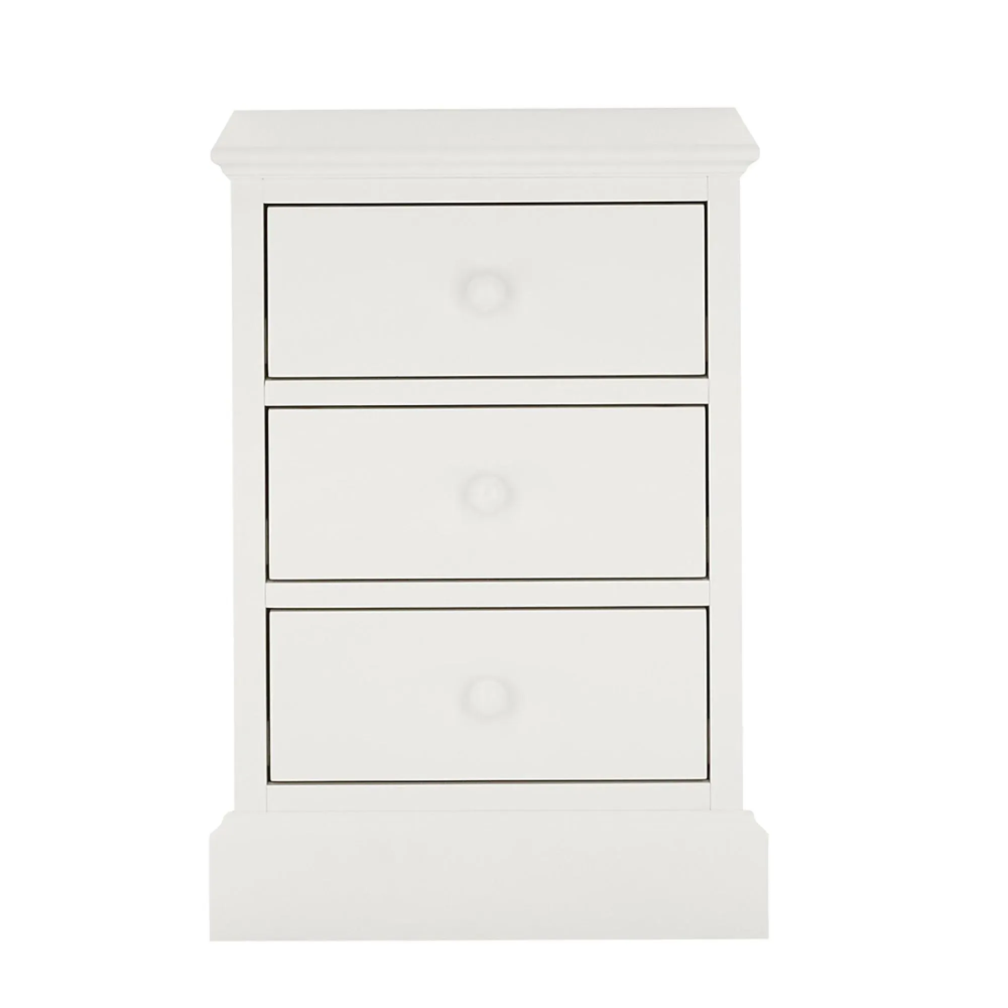Ashby 3 Drawer Bedside Cabinet - White, Beech