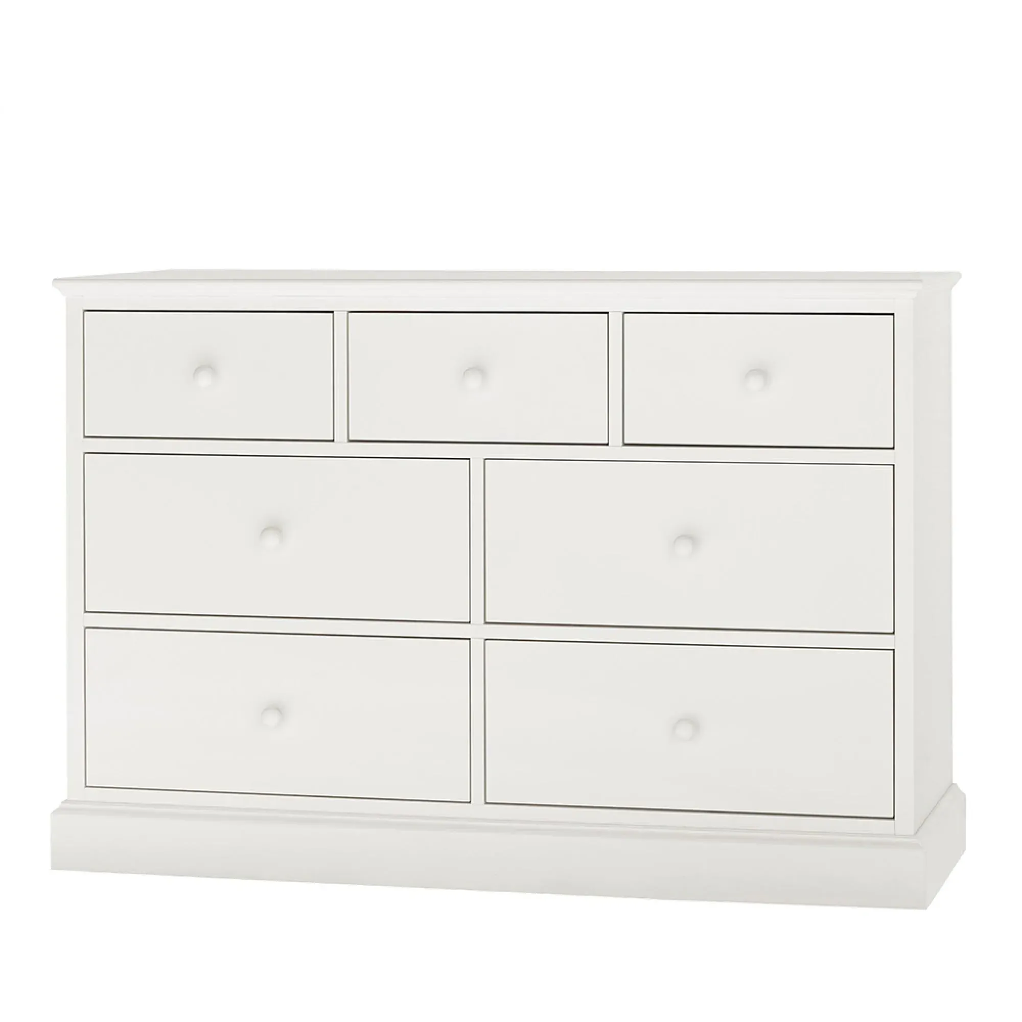 Ashby 3+4 Drawer Chest - White, Beech