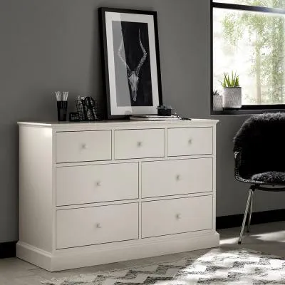 Ashby 3+4 Drawer Chest - White, Beech