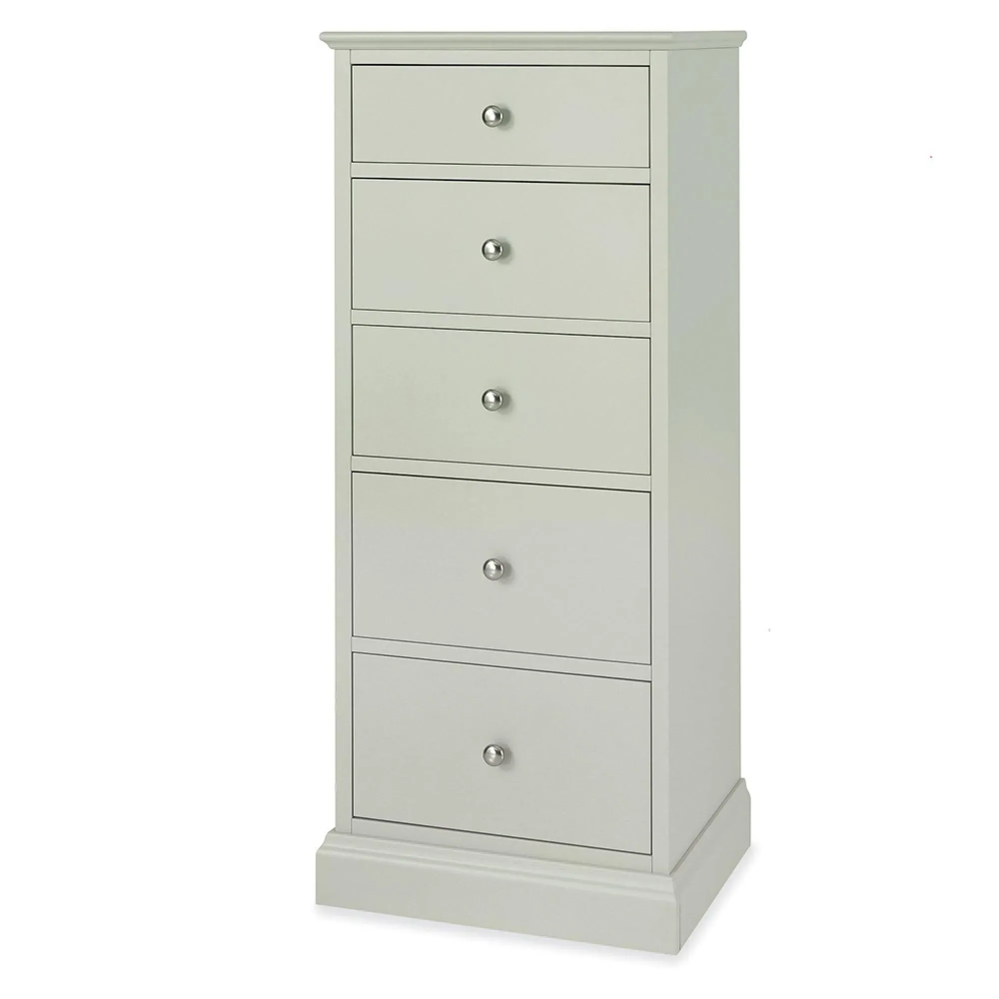 Ashby 5 Drawer Tall Chest - Soft Grey, Beech