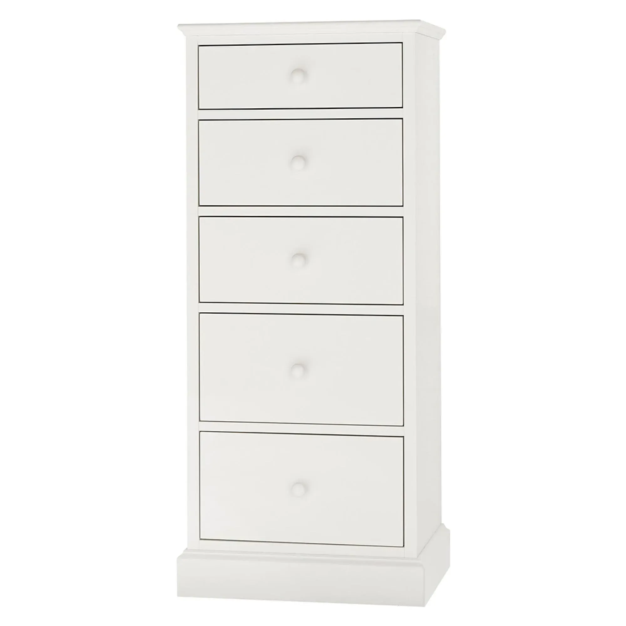 Ashby 5 Drawer Tall Chest - White, Beech