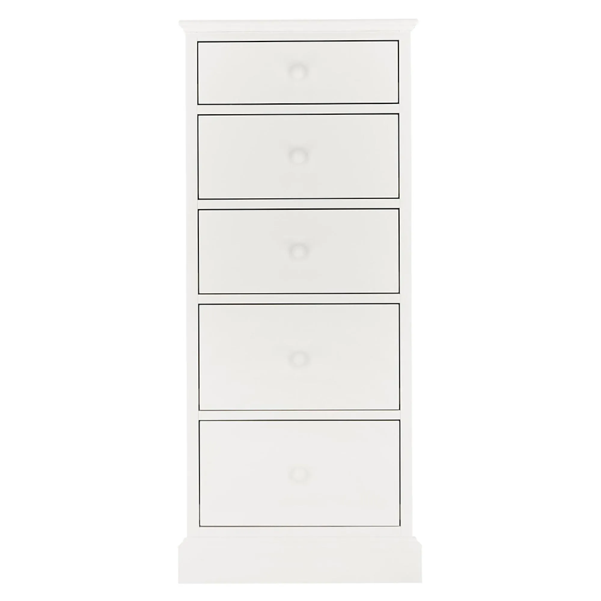 Ashby 5 Drawer Tall Chest - White, Beech