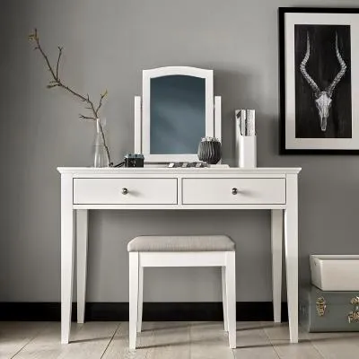 Ashby Dressing Table with Drawer - White, Beech