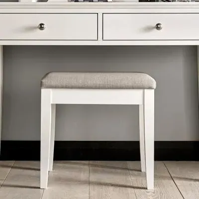 Ashby Fabric Stool - White