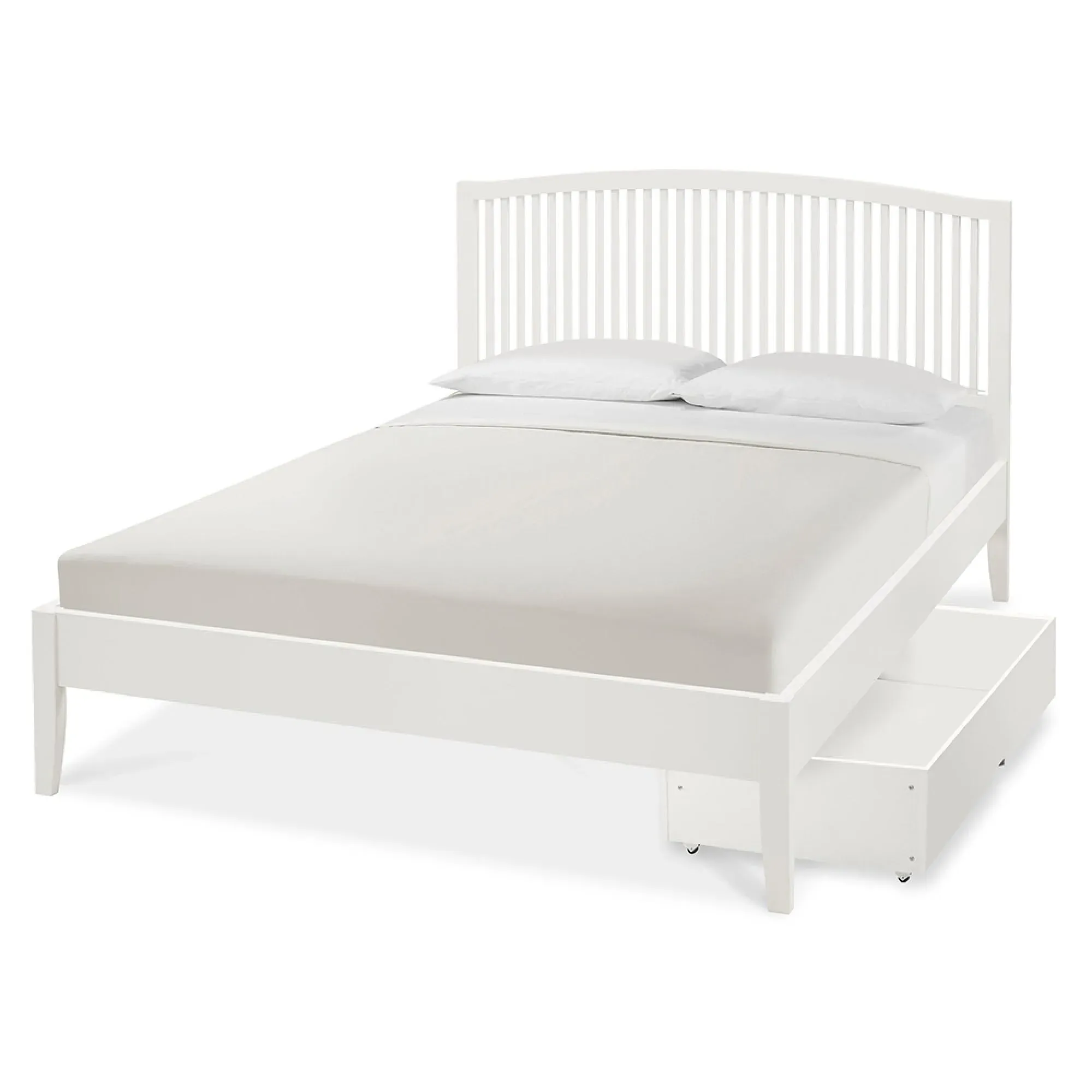 Ashby Slatted Bed Frame - White