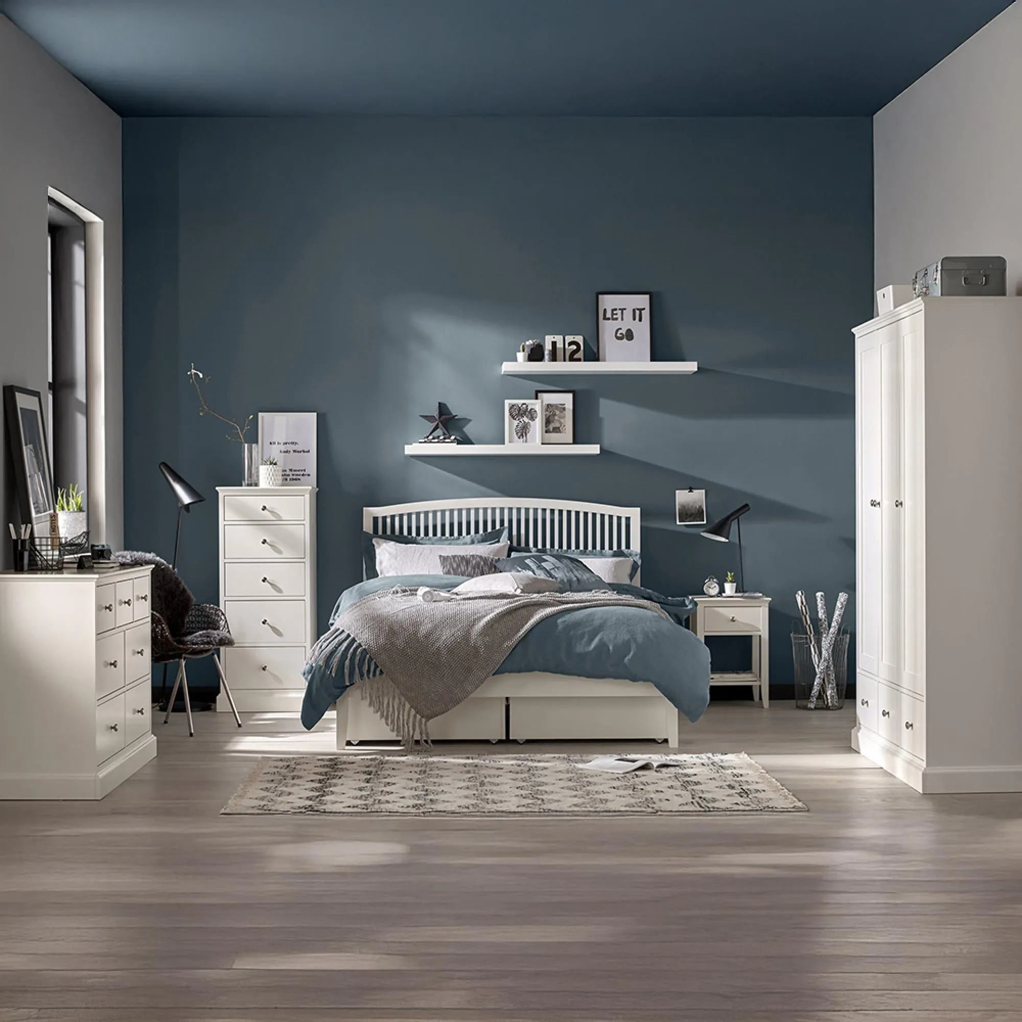 Ashby Slatted Bed Frame - White