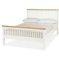 Atlanta Double High Footend Bed - White, Oak