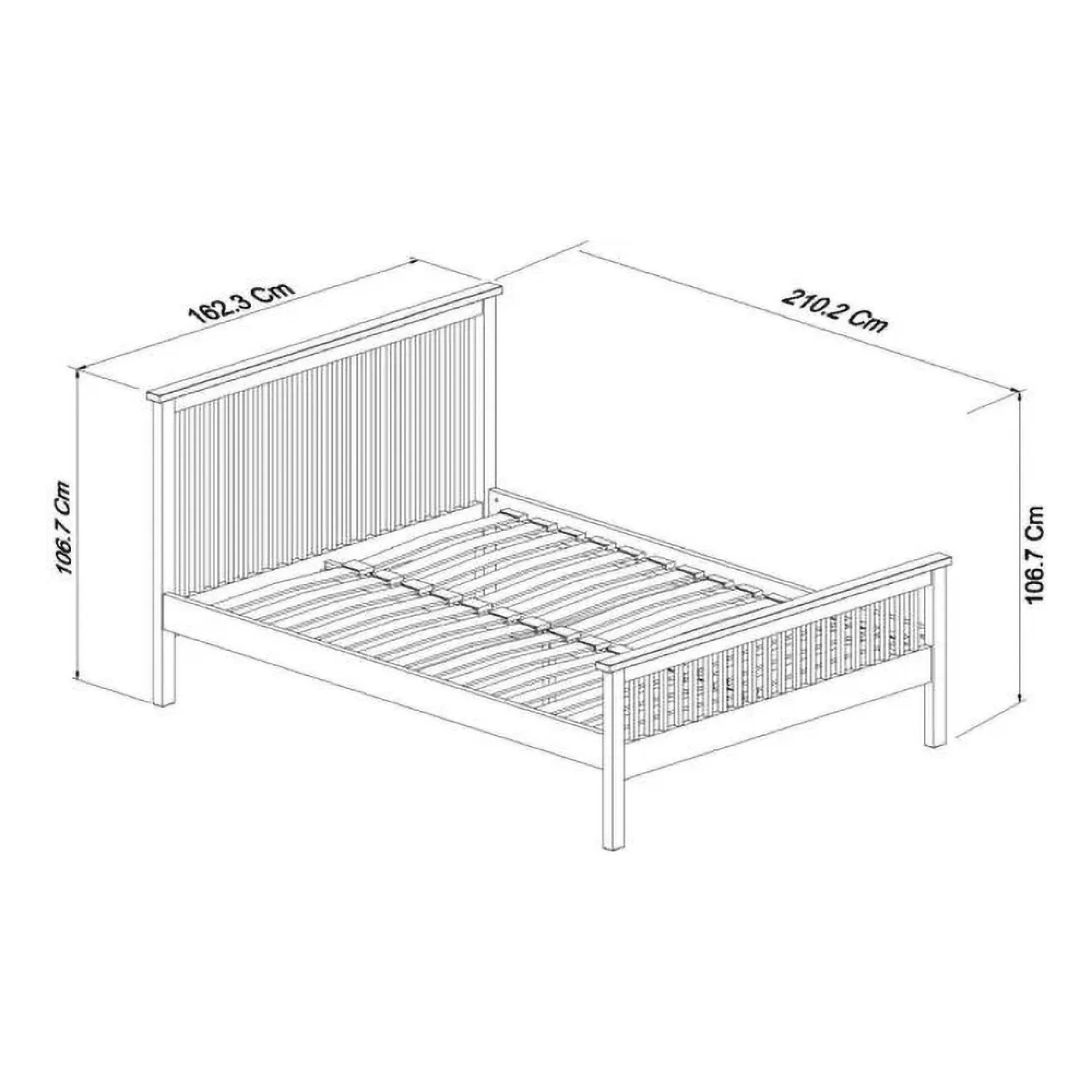 Atlanta King Size High Footend Bed - White, Oak