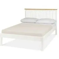 Atlanta Two Tone King Size Bed Frame - White, Oak