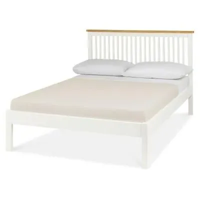 Atlanta Two Tone King Size Bed Frame - White, Oak image