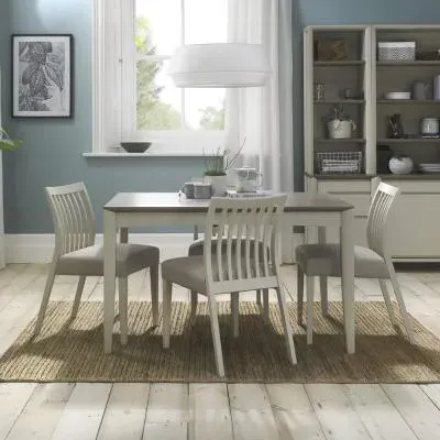 Bergen 4-6 Seater Extending Dining Table with Chairs - Grey, Oak