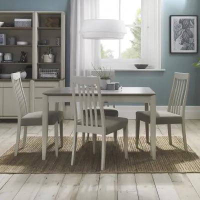 Bergen 4-6 Seater Extending Dining Table with Chairs - Grey, Oak image