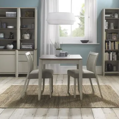 Bergen Extendable Dining Table with 2 Low Back Chairs - Grey, Oak
