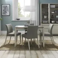 Bergen Extendable Dining Table with 4 Chairs - Grey Washed, Oak