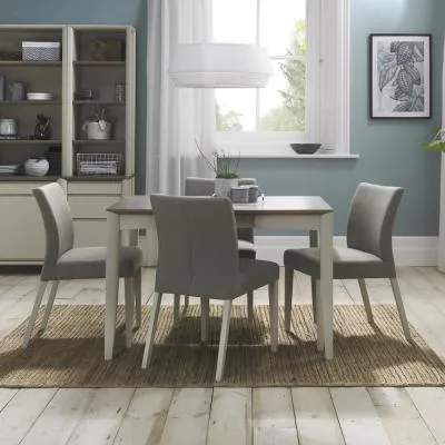 Bergen Extendable Dining Table with 4 Chairs - Grey Washed, Oak