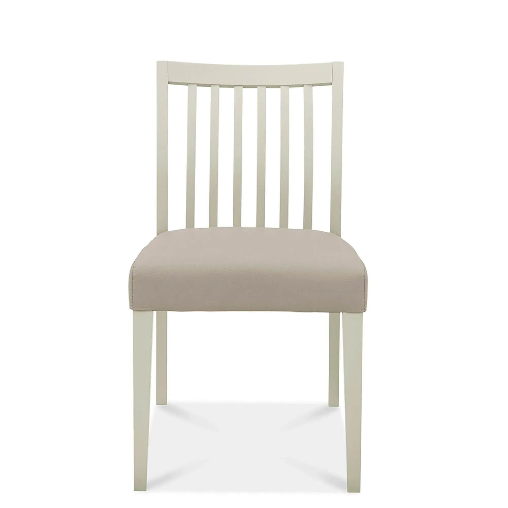 Bergen Low Slatted Back Dining Chair - Grey, Bonded Leather