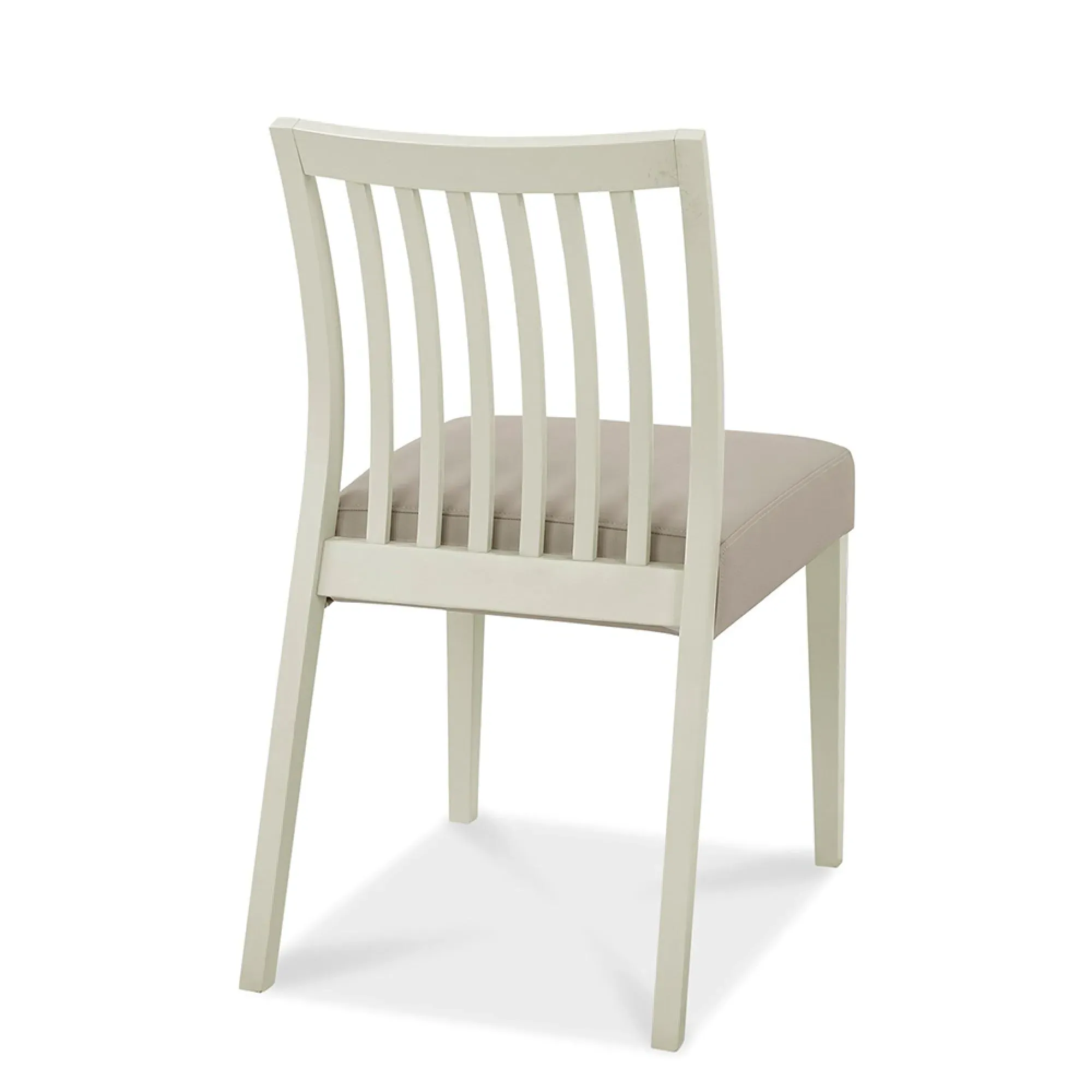 Bergen Low Slatted Back Dining Chair - Grey, Bonded Leather