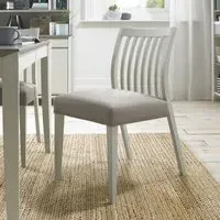 Bergen Low Slatted Back Dining Chair - Grey, Bonded Leather