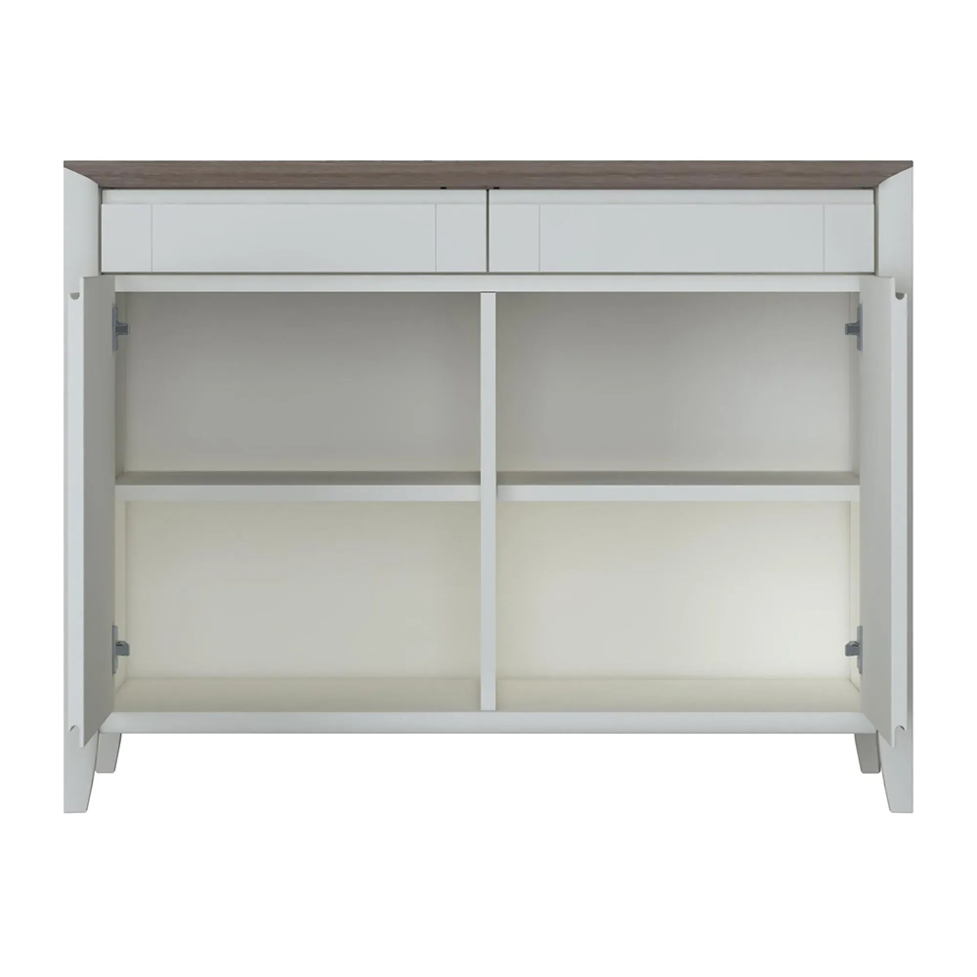 Bergen Narrow 2 Drawer Sideboard - Grey Washed, Oak