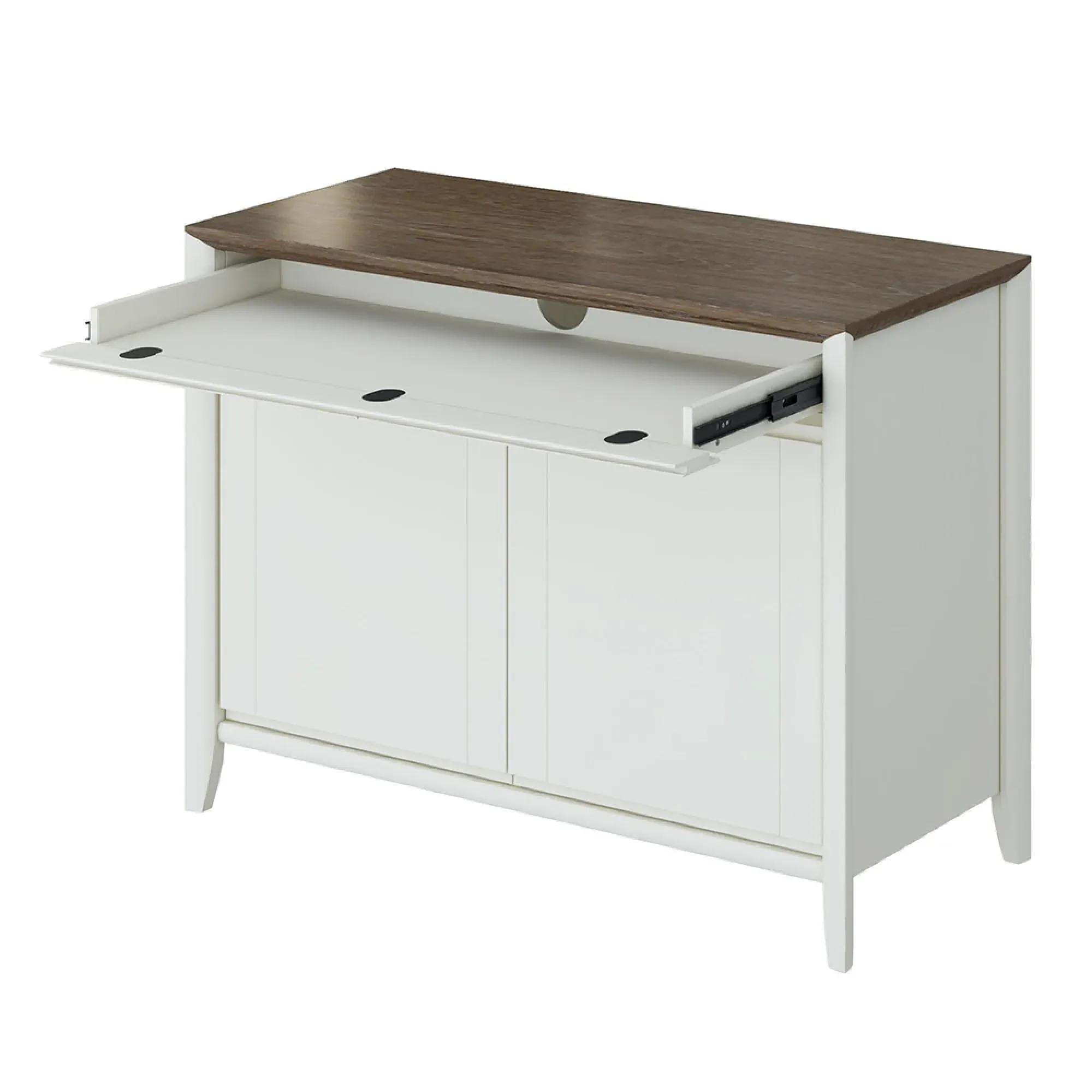 Bergen Narrow 2 Drawer Sideboard - Grey Washed, Oak