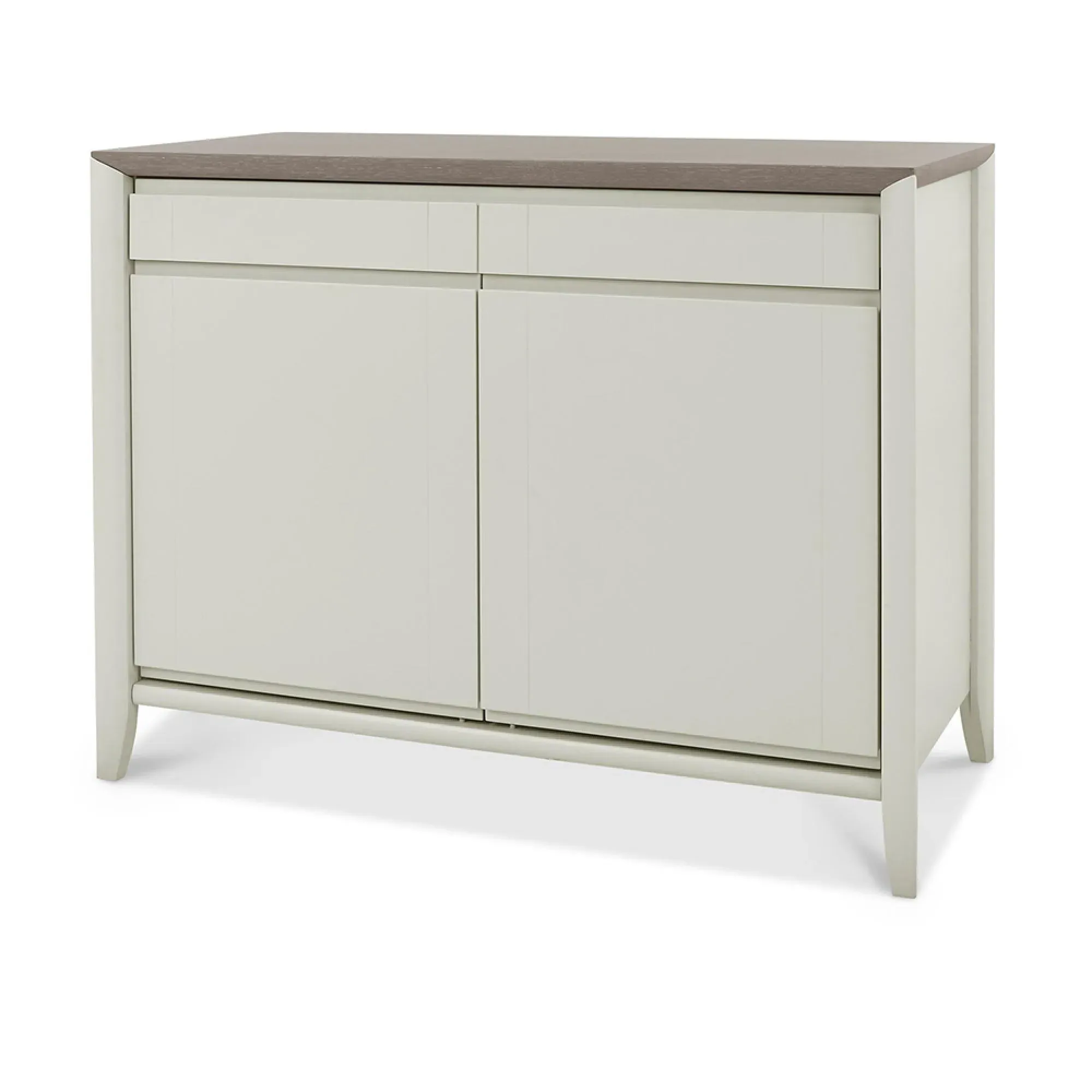 Bergen Narrow 2 Drawer Sideboard - Grey Washed, Oak