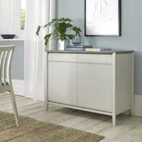Bergen Narrow 2 Drawer Sideboard - Grey Washed, Oak